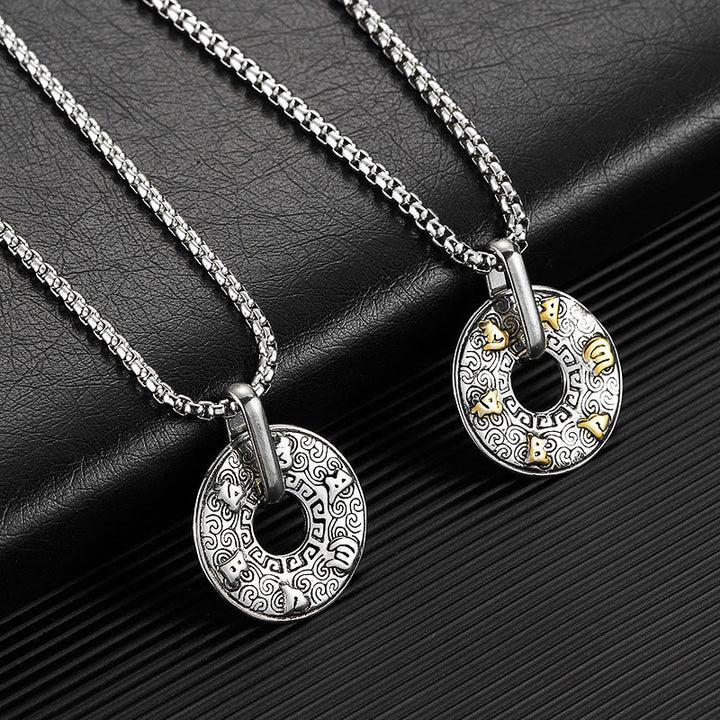 Buddha Stones, tibetischer Om-Mani-Padme-Hum-Friedensschnalle, Kreativitäts-Halsketten-Anhänger - image 2