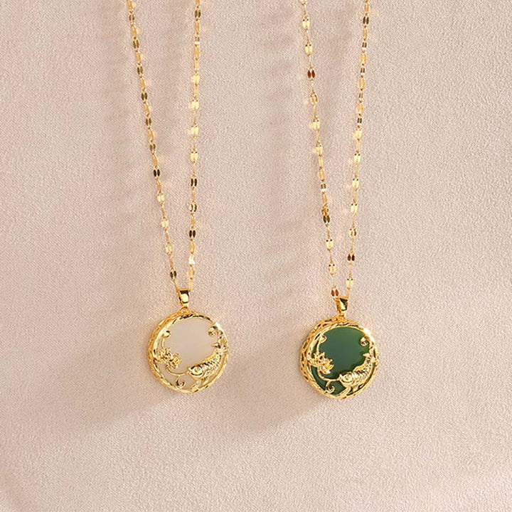 Buddha Stones, natürlicher Jade-Koi-Fisch, Lotus-Glücks-Halsketten-Anhänger - image 10