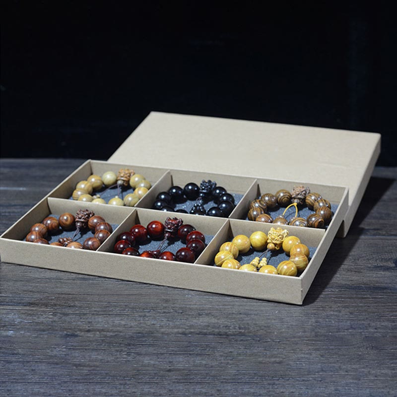 Buddha Stones Rosenholz Grünes Sandelholz Kleines Blatt Rotes Sandelholz Drache Geschnitztes Schutzarmband