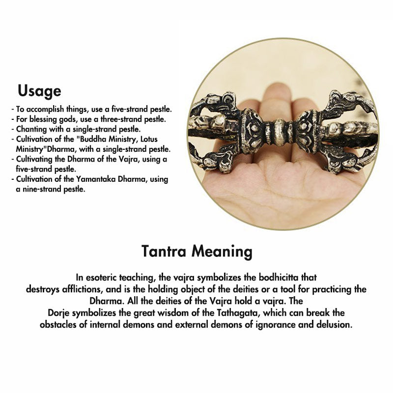 Buddha Stones Tibetische Meditationsglocke und Vajra Dorje Kupfer-Dekorationsset - image 22