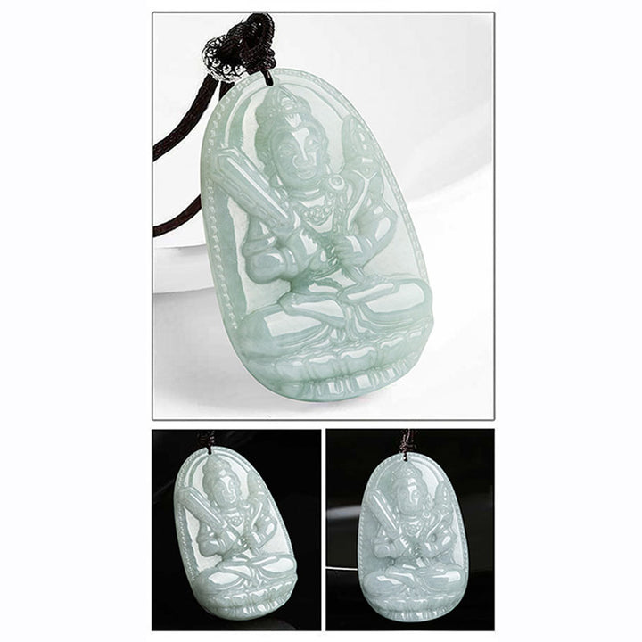 Buddha Stones Chinesisches Sternzeichen Natal Buddha Jade Reichtum Wohlstand Halskette Anhänger - image 4