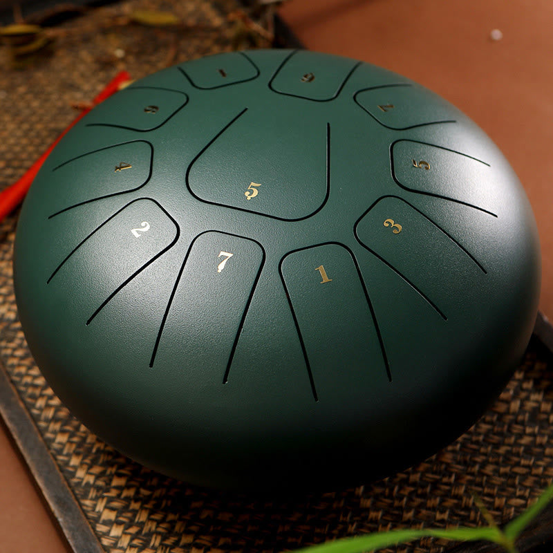 Buddha Stones Steel Tongue Drum Sound Heilung Achtsamkeit Meditation Yoga Drum Kit 11 Note 8 Zoll - Dunkelgrün - image 10