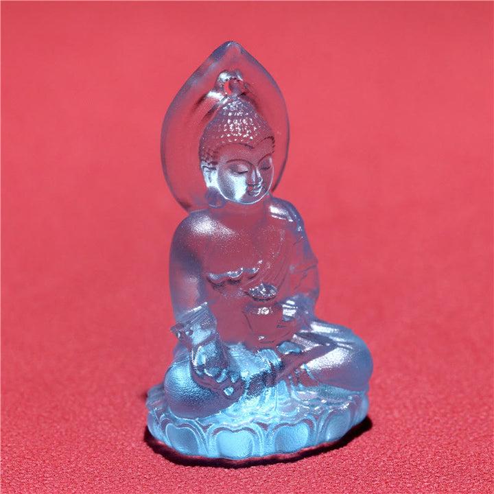 Buddha Stones, blauer Tathagata-Buddha-Medizin-Buddha-Liuli-Kristall, Serenity-Amulett-Halskettenanhänger - image 8
