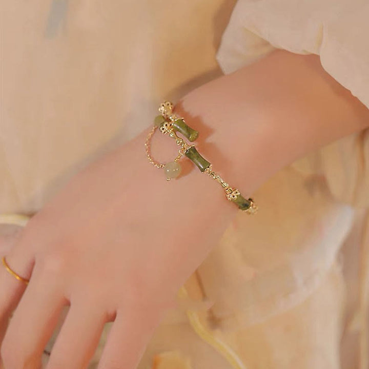 Buddha Stones, Bambus-Jade-Muster, Glücksarmband, Armreif