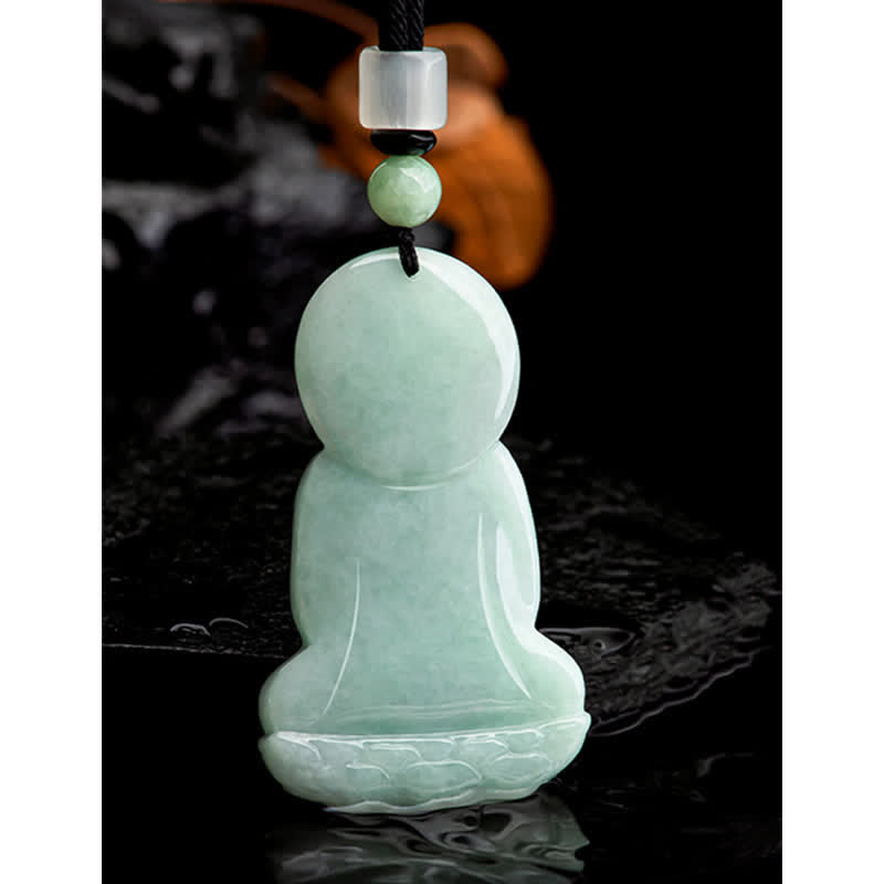 Buddha Stones Amitabha Buddha Jade Amulett Mitgefühl String Halskette - image 15