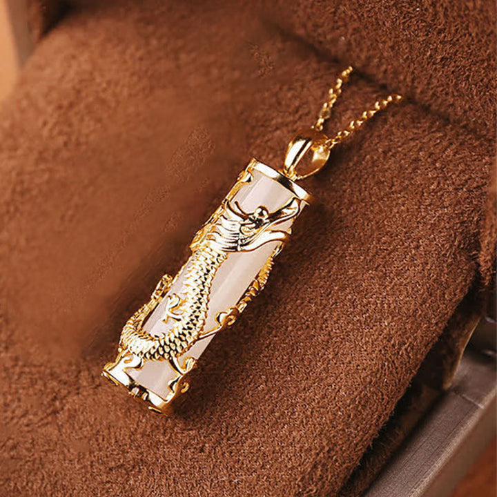 Buddha Stones Jade Drache Phoenix Kupfer Segen Harmonie Halskette Anhänger - Drachen - image 3