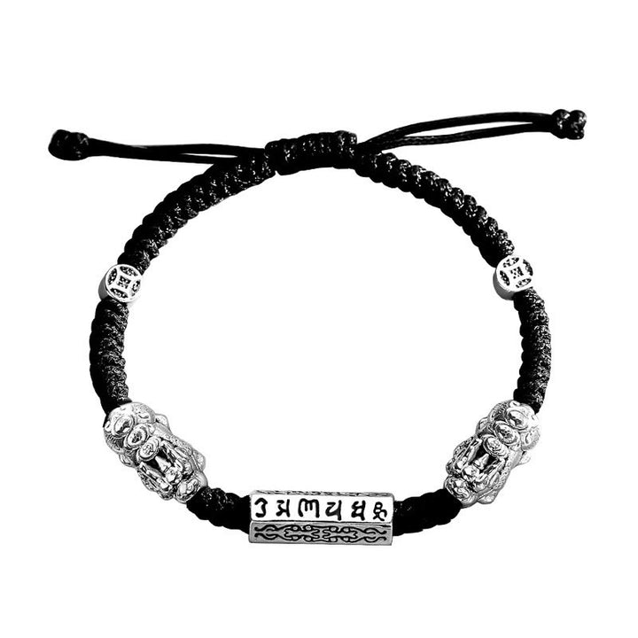 Buddha Stones Double PiXiu Feng Shui Kupfer Münze Om Mani Padme Hum String Armband - image 16