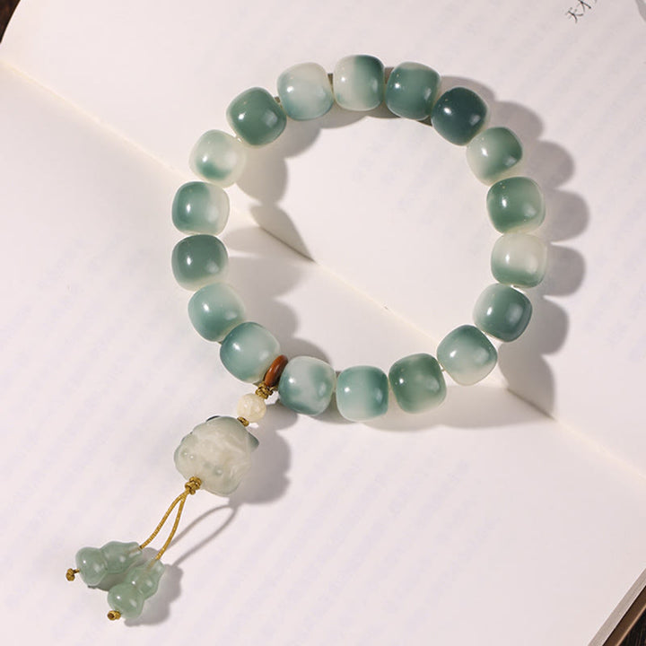 Buddha Stones, Farbverlauf, Bodhi-Samen, neunschwänziger Fuchs, Katzenpfote, Klaue, Kiefernzapfen, Friedensarmband - image 6