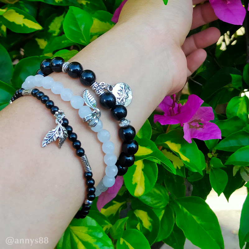 Buddha Stones 3-teiliges Armband aus natürlichem Quarzkristall mit Perlen und Heilenergie, Lotus - image 12