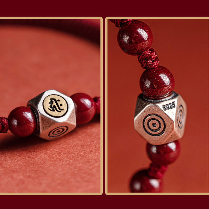 Buddha Stones 925 Sterling Silber Chinesisches Sternzeichen Natal Buddha Zinnober Calm Armband - image 3