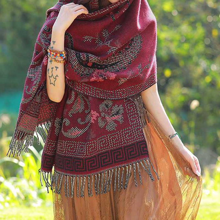 Buddha Stones, tibetische Blumen, Blätter, Muster, Design, Schal, gemütlicher Reiseschal - image 24