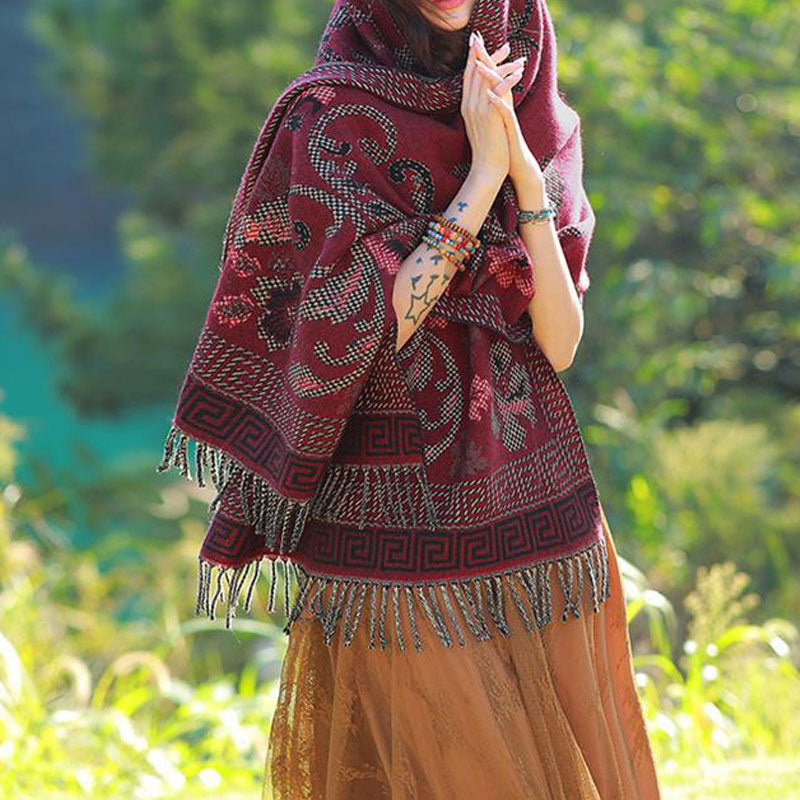 Buddha Stones, tibetische Blumen, Blätter, Muster, Design, Schal, gemütlicher Reiseschal - image 23