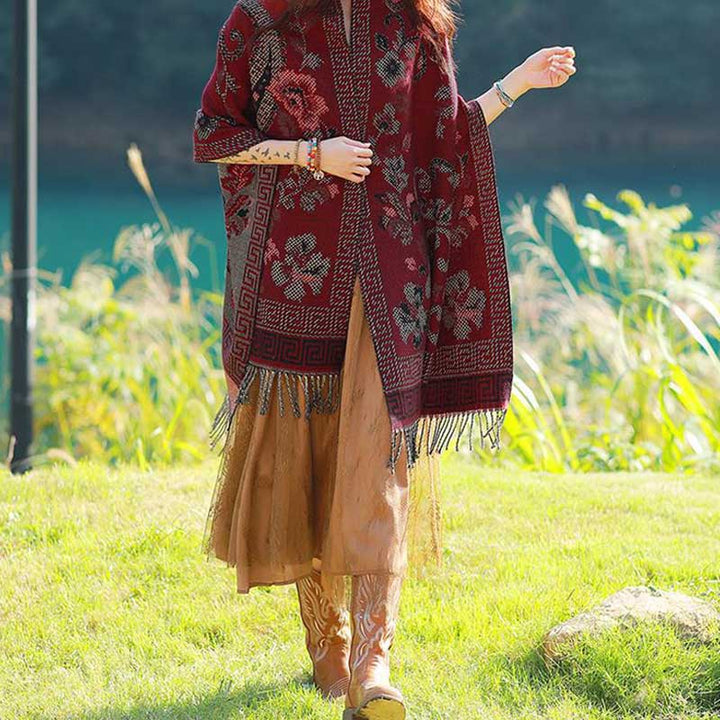 Buddha Stones, tibetische Blumen, Blätter, Muster, Design, Schal, gemütlicher Reiseschal - image 25