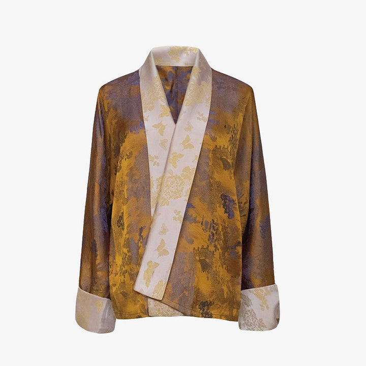 Buddha Stones Tibetisches Kleid Kleidung Lhasa Butterfly Top Kleid Verbesserte Hanfu Damenkleidung