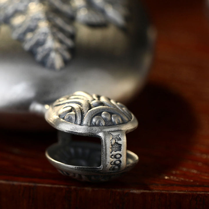Buddha Stones 999 Sterling Silber Chinesisches Sternzeichen Natal Buddha Herz Sutra Gravur Schutz Halskette Anhänger - image 8