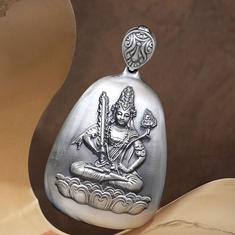 Buddha Stones 999 Sterling Silber Chinesisches Sternzeichen Natal Buddha Herz Sutra Gravur Schutz Halskette Anhänger - image 17