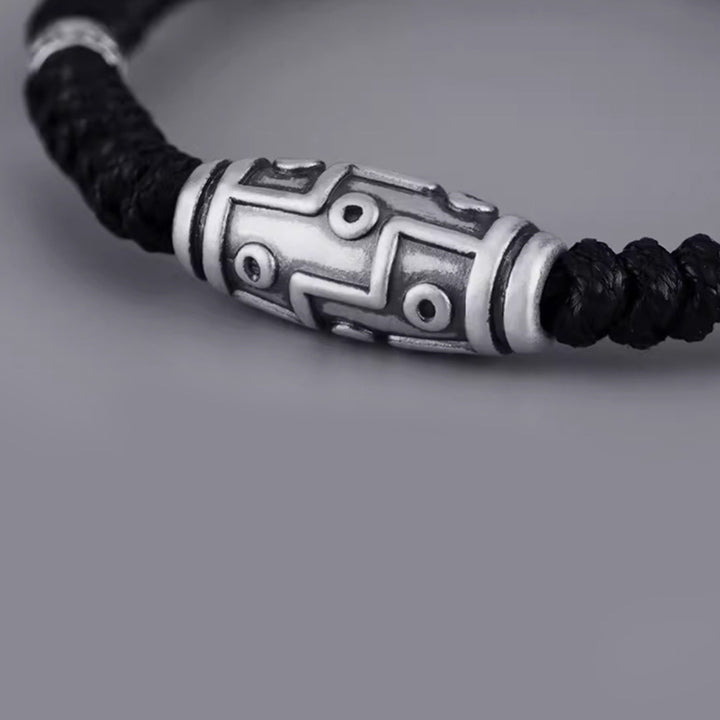 Buddha Stones 999 Sterling Silber Neun-Augen-Dzi-Perlenmuster Segensseil-Armband - image 7
