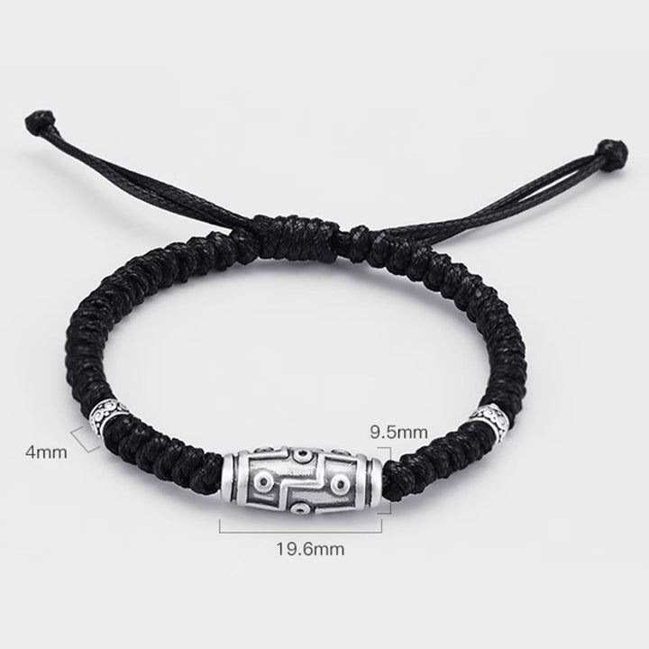 Buddha Stones 999 Sterling Silber Neun-Augen-Dzi-Perlenmuster Segensseil-Armband - image 16
