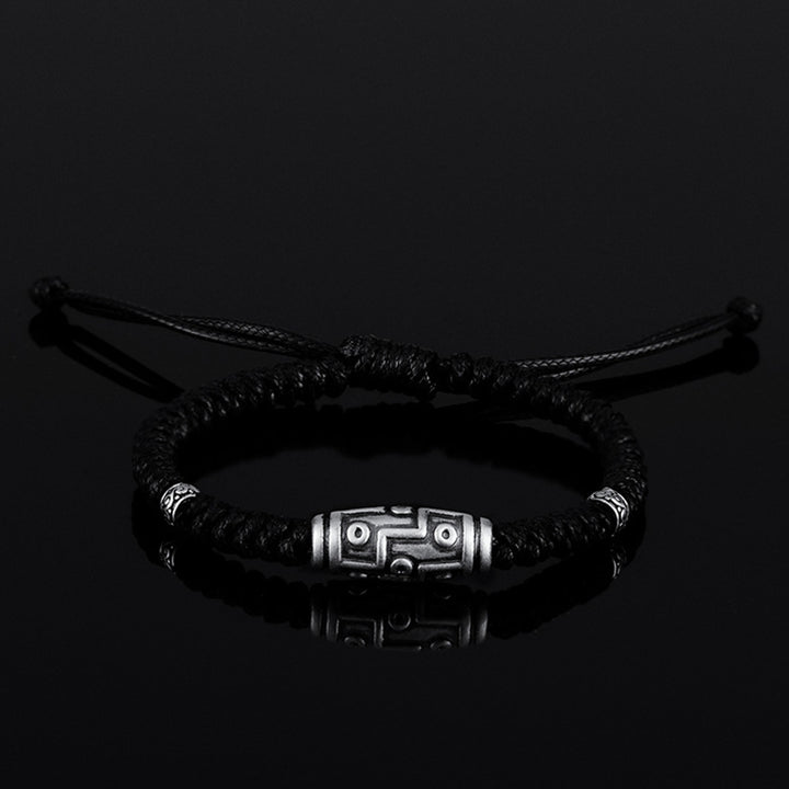 Buddha Stones 999 Sterling Silber Neun-Augen-Dzi-Perlenmuster Segensseil-Armband - image 14