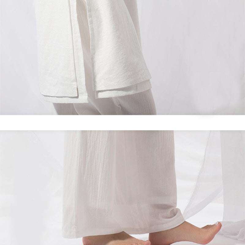 Buddha Stones 2-teiliges Tai Chi Meditation Yoga Baumwolle Kleidung Top Hosen Damen Set - image 8