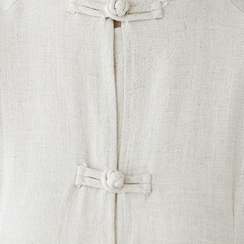 Buddha Stones 2-teiliges Damen-Set mit chinesischem Frosch-Knopf-Design, Zen-Tai-Chi-Meditationskleidung, Baumwoll-Leinen-Oberteil und Hose - image 7