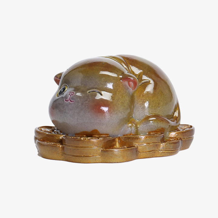 Buddha Stones, Farbwechsel, niedliche Mini-Katze, Kunstharz, Teehaustier, Reichtum, Heimfigur, Dekoration - image 7