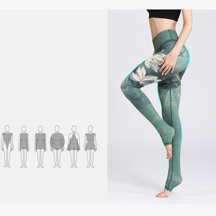 Buddha Stones Lotus Flower Print Design Hose Sport Fitness Yoga Leggings Damen Yogahose - image 8