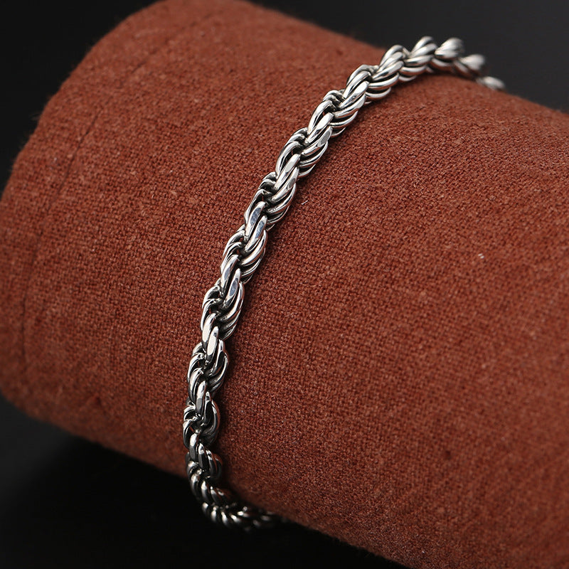 Buddha Stones 925 Sterling Silber Tibet Om Mani Padme Hum Double Dorje Vajra Twisted Design Peace Love Armband - image 4