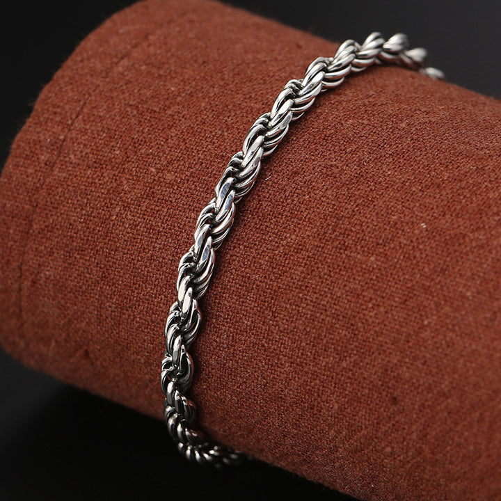 Buddha Stones 925 Sterling Silber Tibet Om Mani Padme Hum Double Dorje Vajra Twisted Design Peace Love Armband - image 4