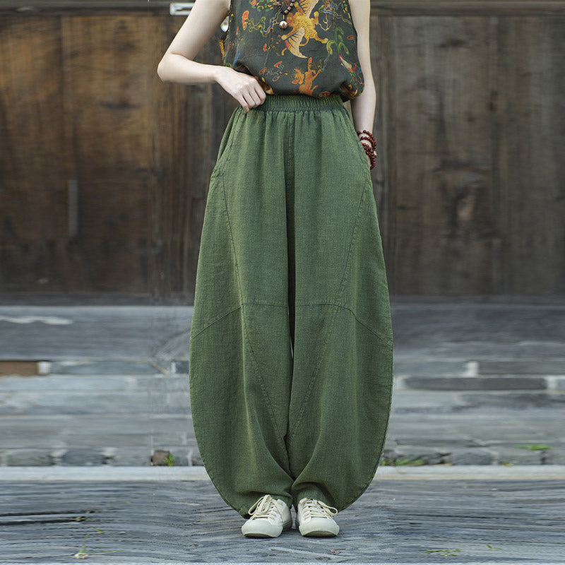 Buddha Stones Baumwollleinenhose Haremshose Lose Zen Yoga Tai Chi Damenhose - image 14