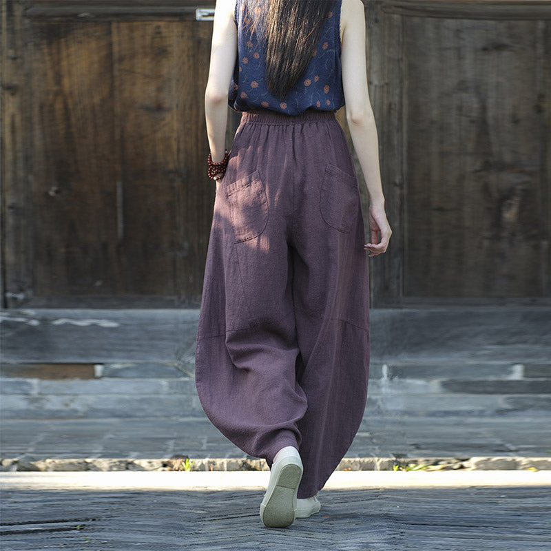 Buddha Stones Baumwollleinenhose Haremshose Lose Zen Yoga Tai Chi Damenhose - image 6