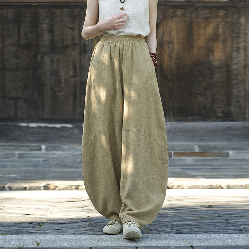 Buddha Stones Baumwollleinenhose Haremshose Lose Zen Yoga Tai Chi Damenhose - image 11