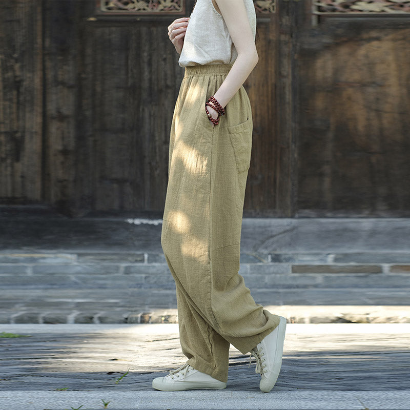 Buddha Stones Baumwollleinenhose Haremshose Lose Zen Yoga Tai Chi Damenhose - image 10