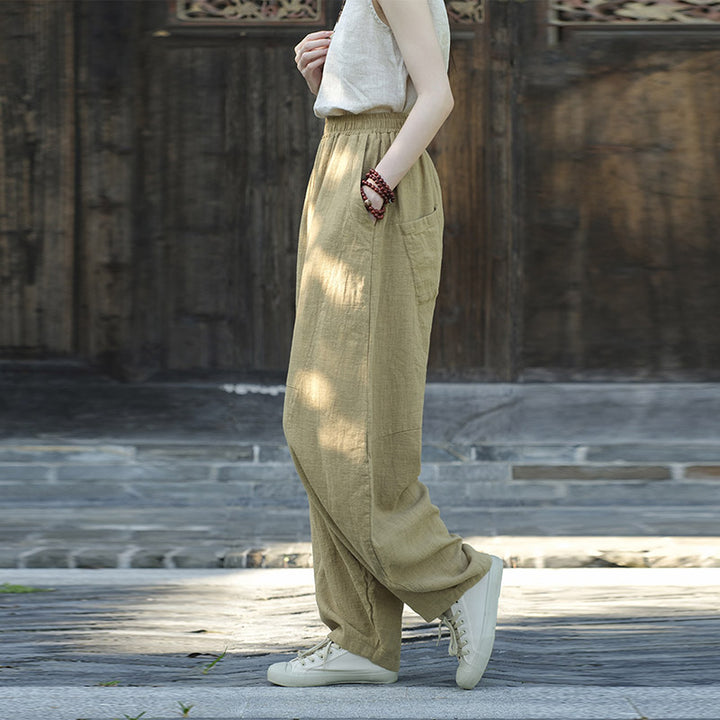 Buddha Stones Baumwollleinenhose Haremshose Lose Zen Yoga Tai Chi Damenhose - image 10