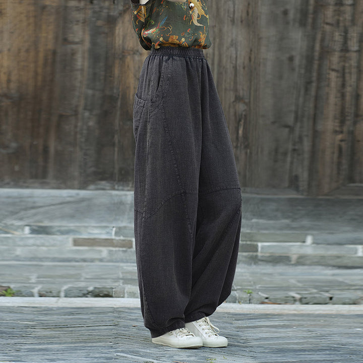 Buddha Stones Baumwollleinenhose Haremshose Lose Zen Yoga Tai Chi Damenhose - image 23