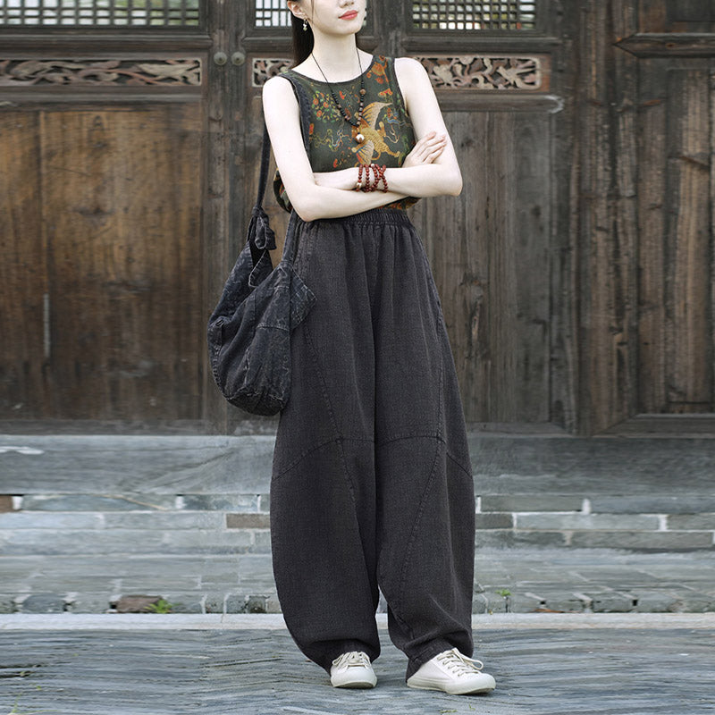 Buddha Stones Baumwollleinenhose Haremshose Lose Zen Yoga Tai Chi Damenhose - image 26