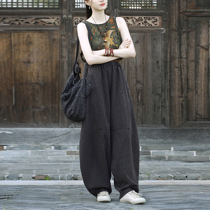 Buddha Stones Baumwollleinenhose Haremshose Lose Zen Yoga Tai Chi Damenhose - image 26