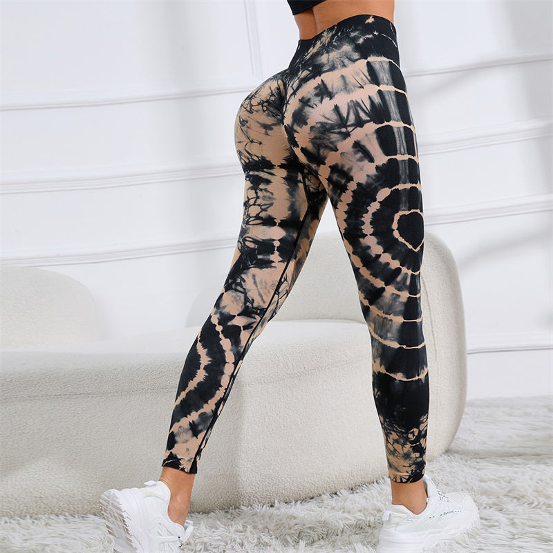 Buddha Stones Hose mit Batikmuster, Sport, Fitness, Yoga, Leggings mit hoher Taille, Yogahose für Damen