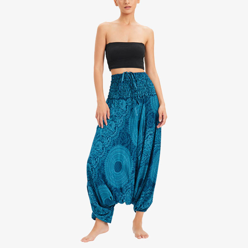 Buddha Stones Two Style Wear Runde geometrische lockere lässige Haremshose Jumpsuit Damen Yogahose - image 1