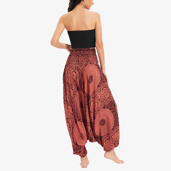 Buddha Stones Two Style Wear Runde geometrische lockere lässige Haremshose Jumpsuit Damen Yogahose - image 12