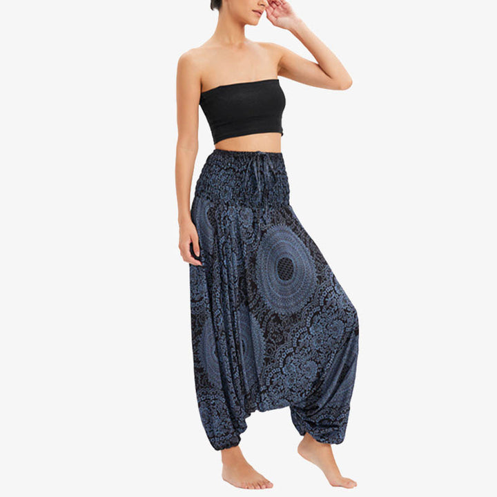 Buddha Stones Two Style Wear Runde geometrische lockere lässige Haremshose Jumpsuit Damen Yogahose - image 18