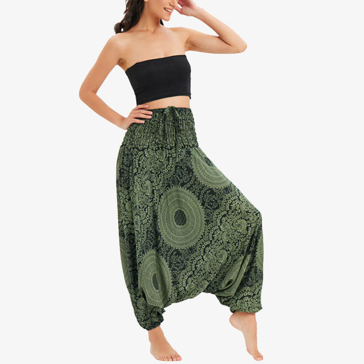 Buddha Stones Two Style Wear Runde geometrische lockere lässige Haremshose Jumpsuit Damen Yogahose - image 25