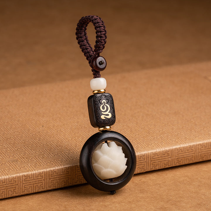 Buddha Stones Ebenholz Holz Bodhi Samen Lotus Erleuchtung Schlüsselanhänger Dekoration