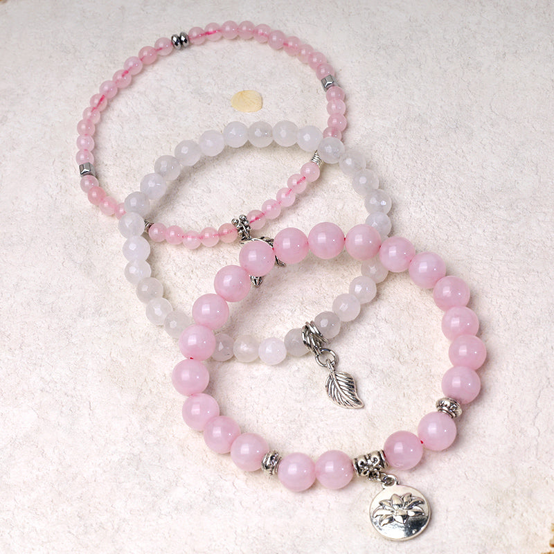 Buddha Stones 3-teiliges Armband aus natürlichem Quarzkristall mit Perlen und Heilenergie, Lotus - image 21