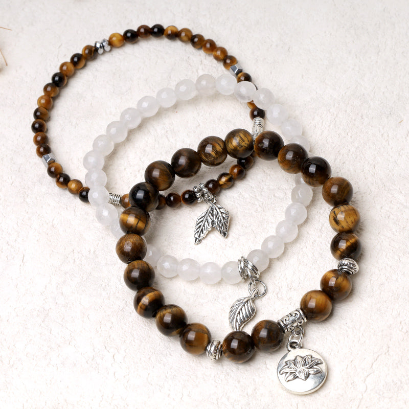 Buddha Stones 3-teiliges Armband aus natürlichem Quarzkristall mit Perlen und Heilenergie, Lotus - image 29