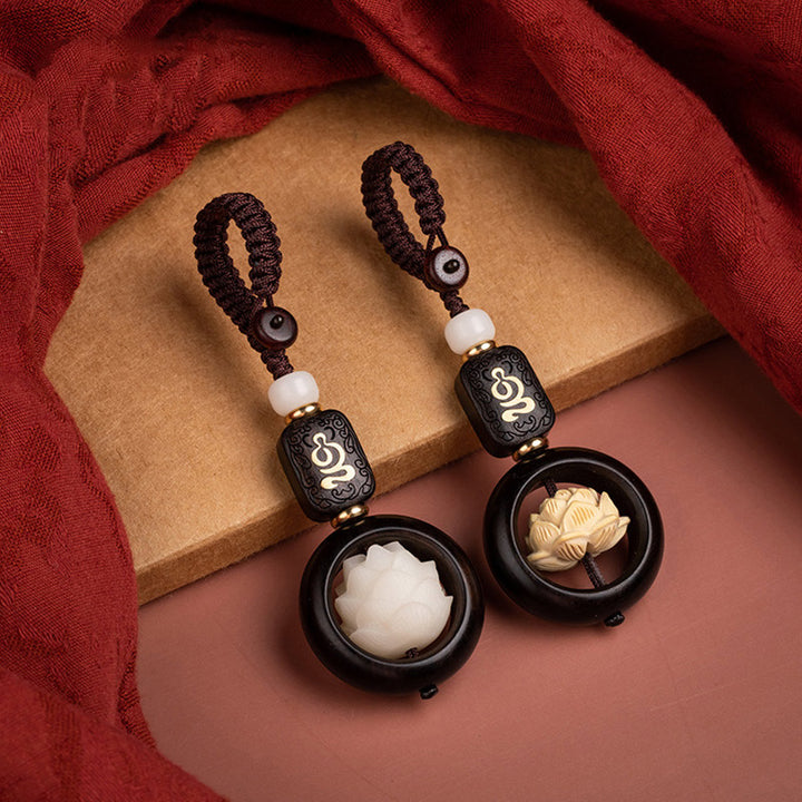 Buddha Stones Ebenholz Holz Bodhi Samen Lotus Erleuchtung Schlüsselanhänger Dekoration