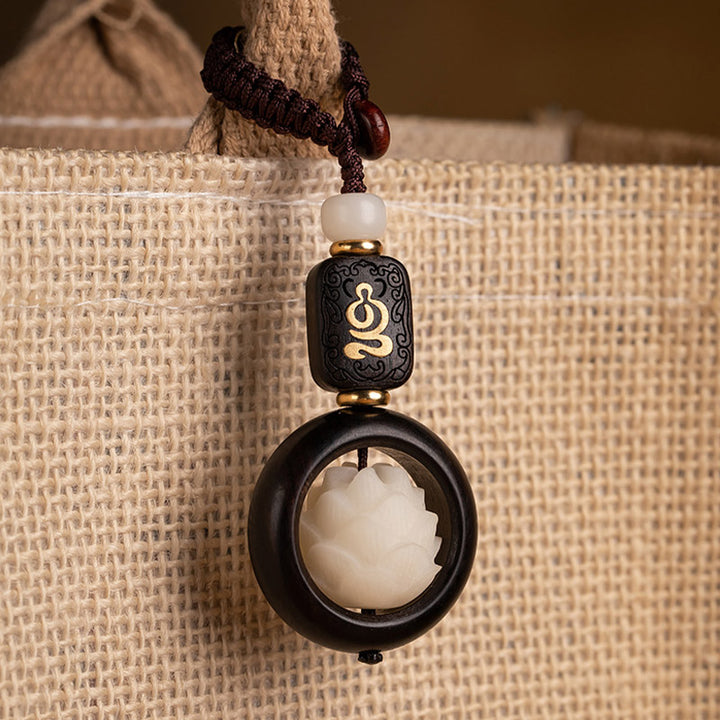 Buddha Stones Ebenholz Holz Bodhi Samen Lotus Erleuchtung Schlüsselanhänger Dekoration