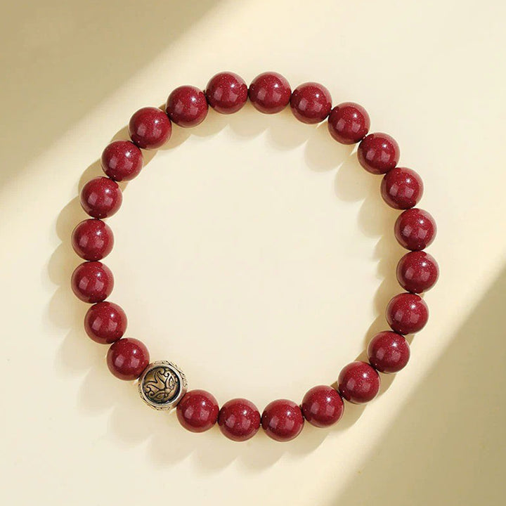 Buddha Stones Armband aus 925er-Sterlingsilber, natürlicher Zinnober, Segensarmband mit vier Tieren - 8 mm - Weißer Tiger (Handgelenkumfang 14–16 cm) - image 6