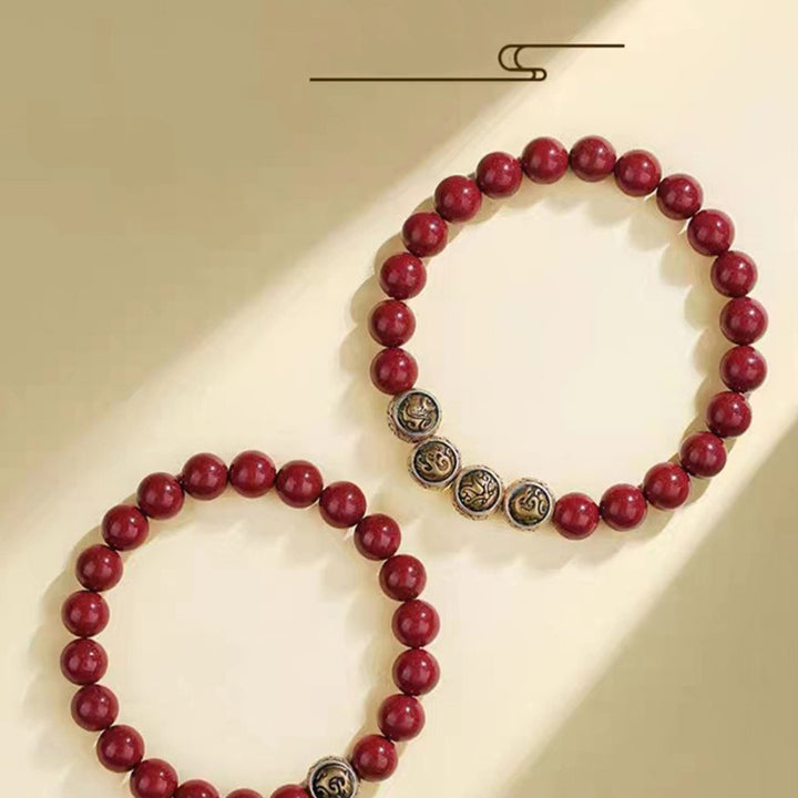 Buddha Stones Armband aus 925er-Sterlingsilber, natürlicher Zinnober, Segensarmband mit vier Tieren - image 21