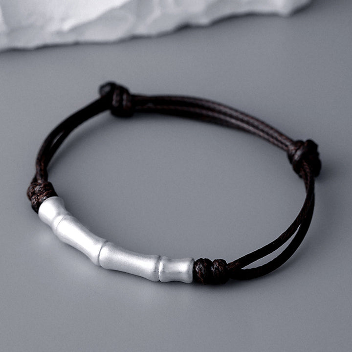 Buddha Stones 999 Sterling Silber Knochenmuster Glücksseil geflochtenes Armband - image 5